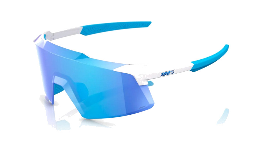gafas bicicleta ciclismo deporte aerocraft matte white  hiper blue mirror