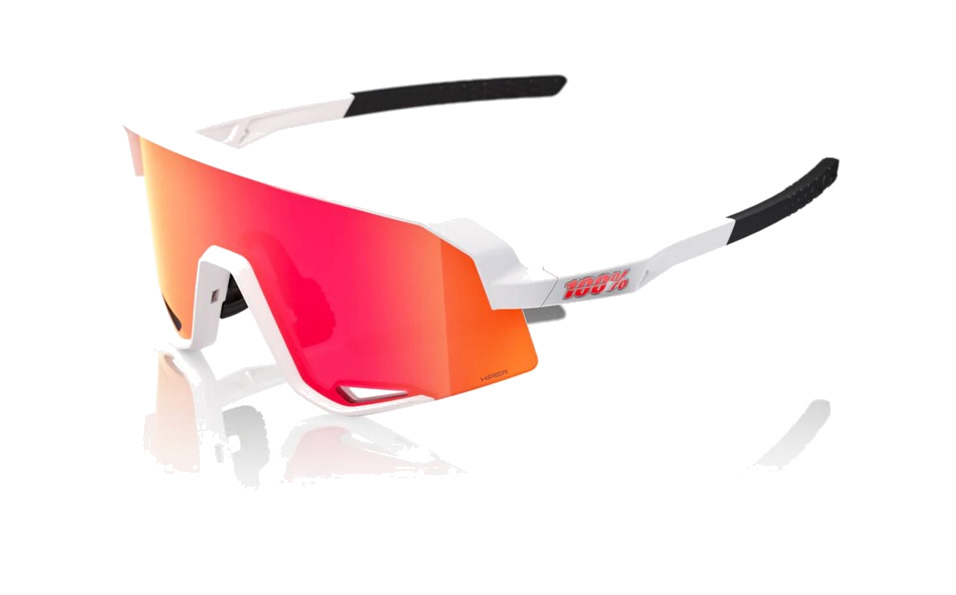 gafas bicicleta ciclismo deporte slendale matte white  hiper red multilayer mirror