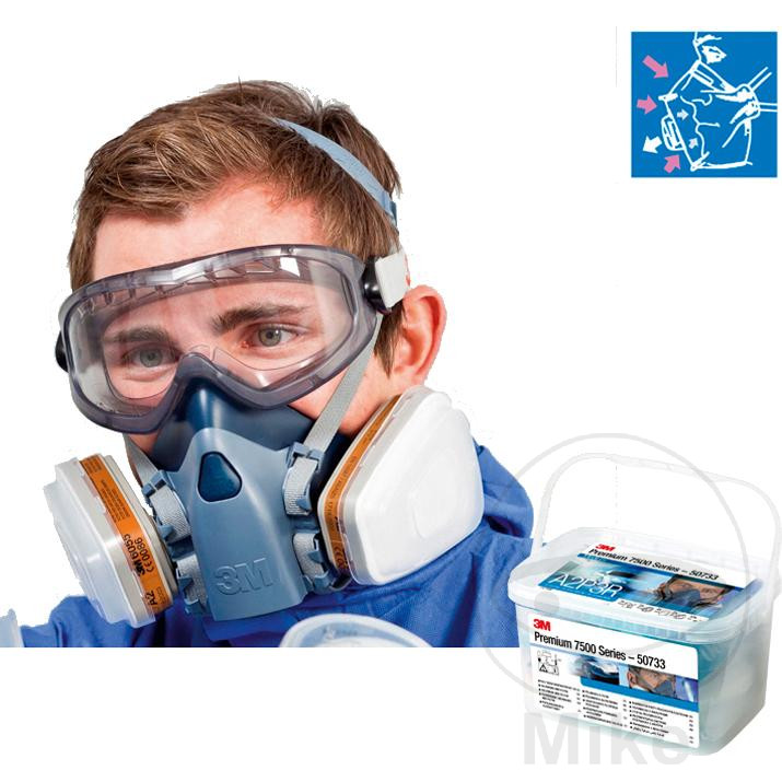kit media máscara para pintar premium 7500 a2/p3