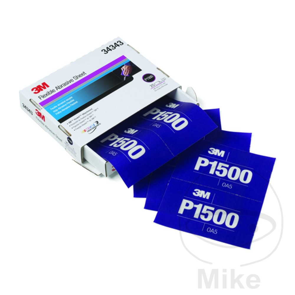 juego 25 tiras de papel de lija con almohadilla k1500 140x171mm