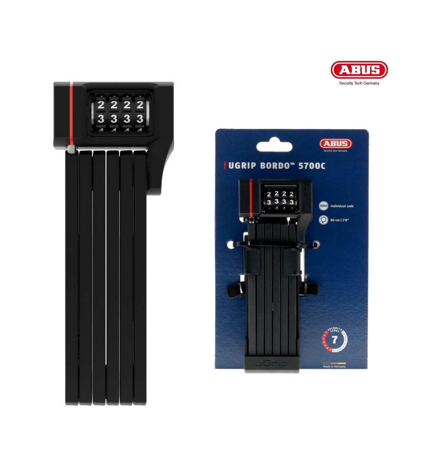 candado plegable con nivel de seguridad bordo ugrip 5700c/80 sh level 7