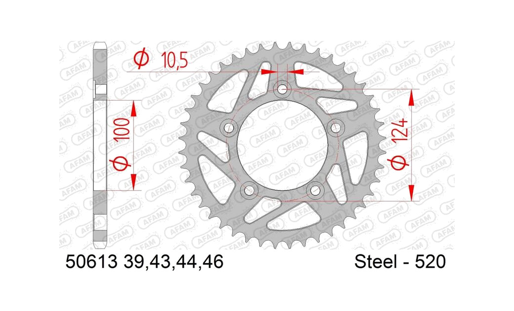 plato corona de acero estándar 50613 - paso 520