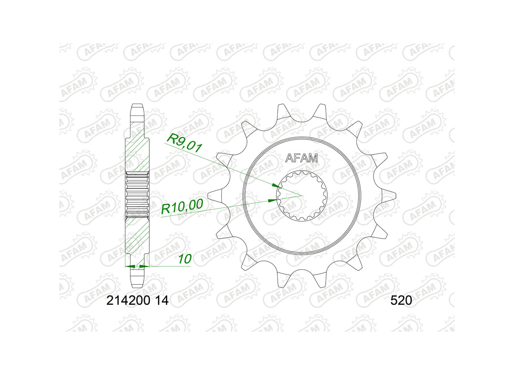 piñón de acero estándar 214200-520