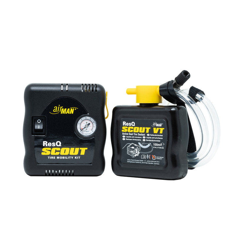 kit compresor de aire + sellador de neumáticos resq scout