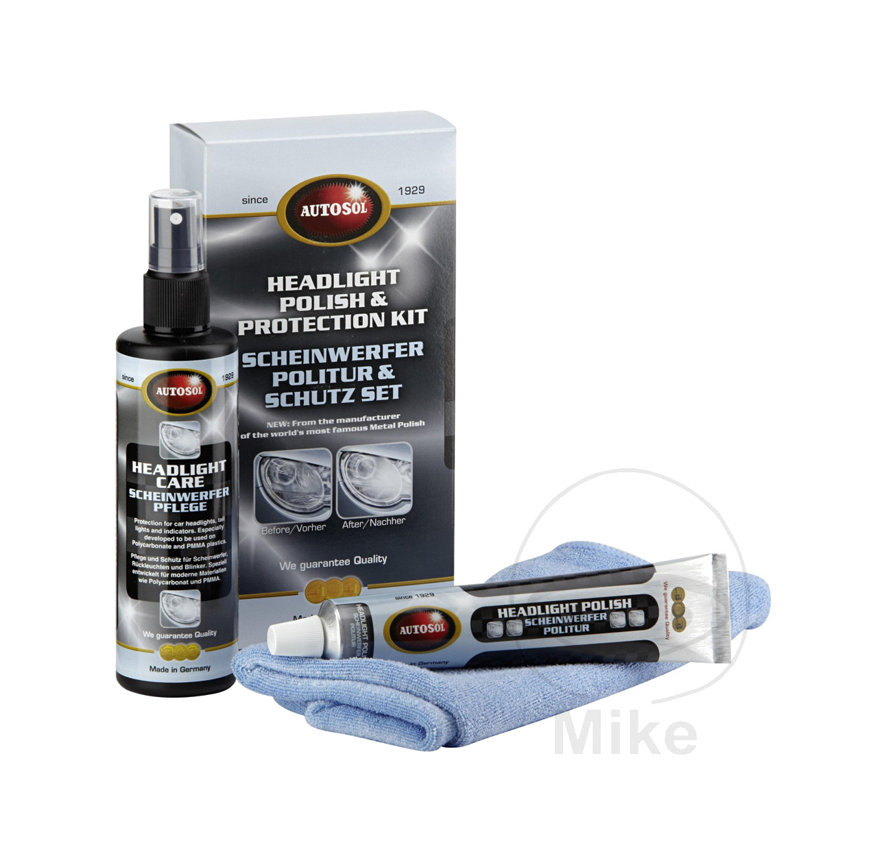 kit de pulido y protección faros polish & protect - autosol