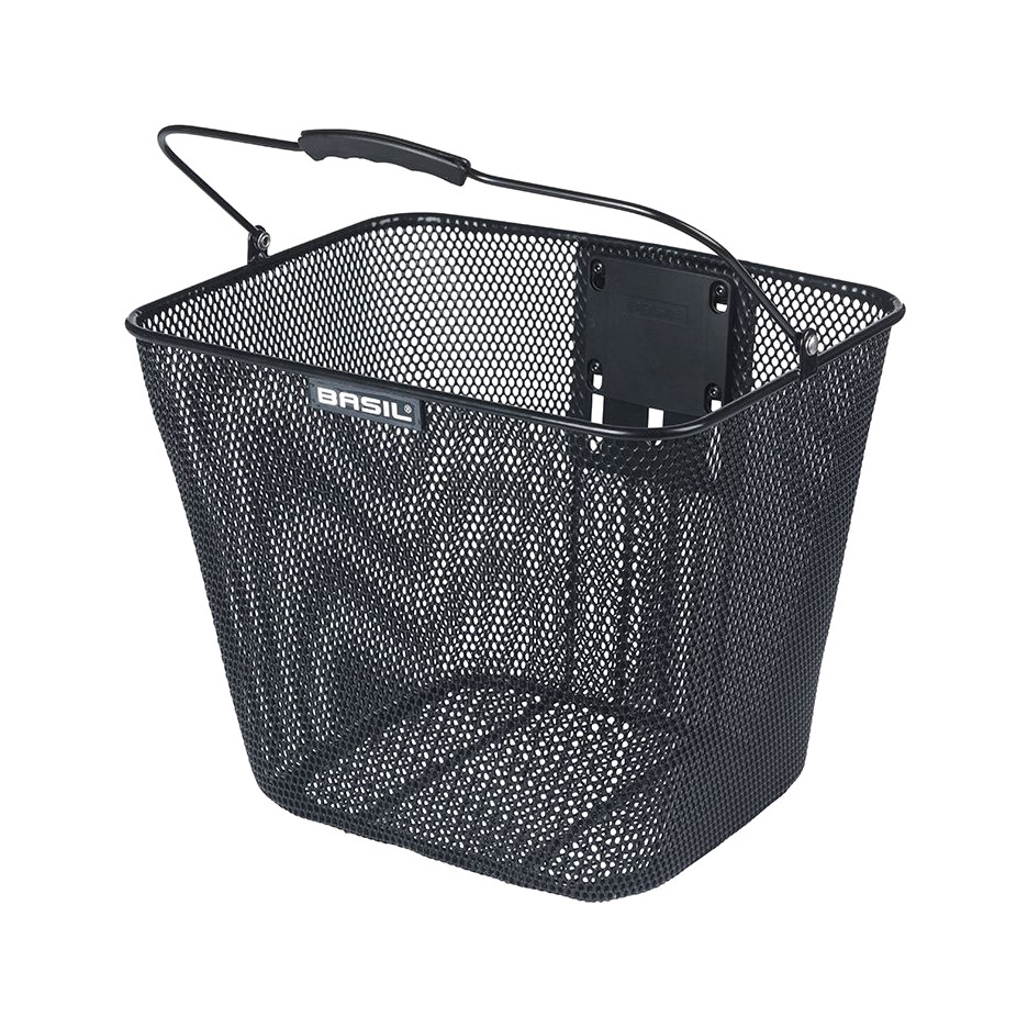 cesta delantera para bicicleta con placa acero bilbao (26x22x28 cm) klickfix