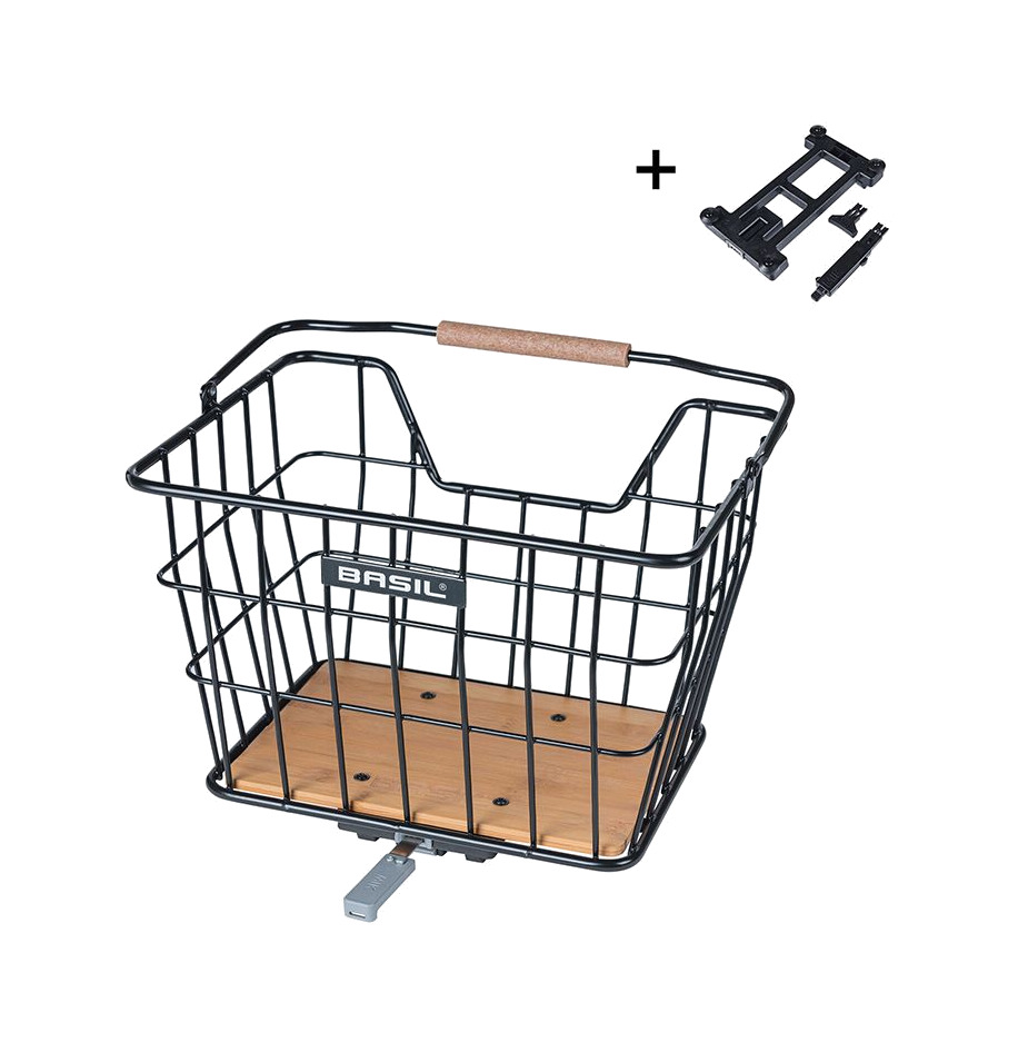 cesta para bicicleta con placa acero nordland 23l (33x23.5x19.5 cm) mik 2.0