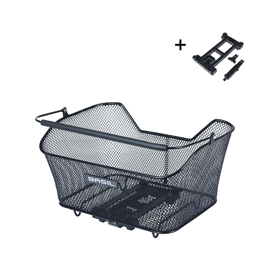 cesta trasera para bicicleta con placa base m (33x25.5x17 cm) mik 2.0