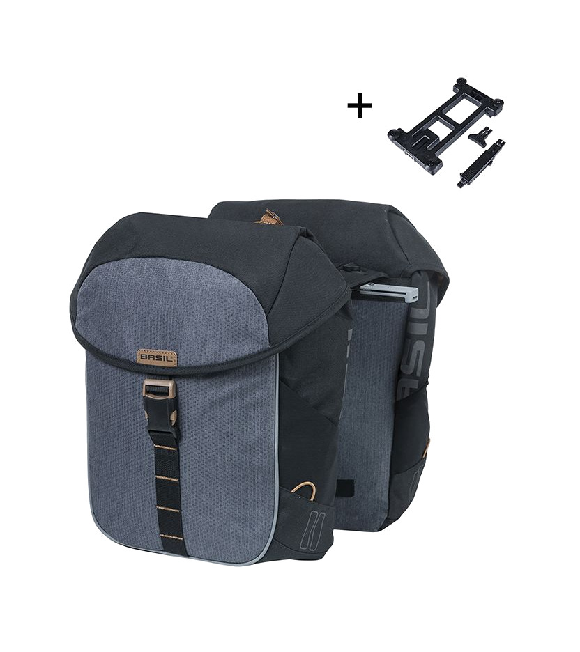 alforjas traseras impermeables para bicicleta con sistema universal miles 34l (13x26x35 cm) bridge mik 2.0 y
