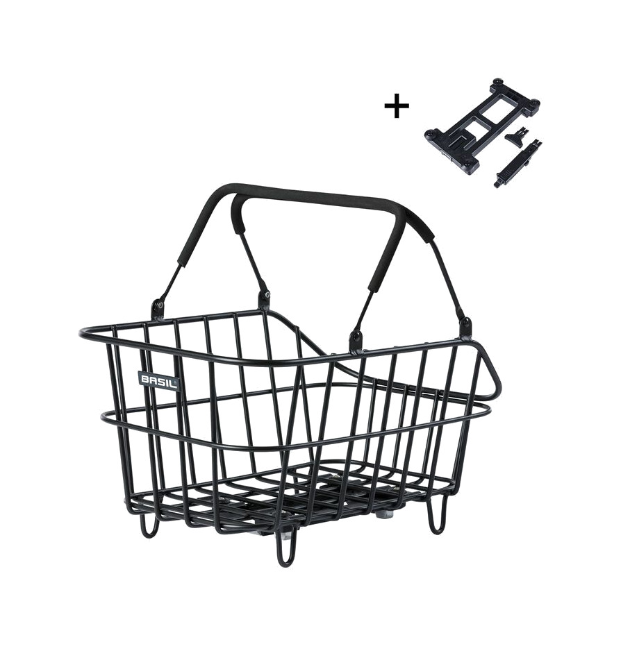 cesta trasera de aluminio para bicicleta con placa cento (39x24x15 cm) mik 2.0