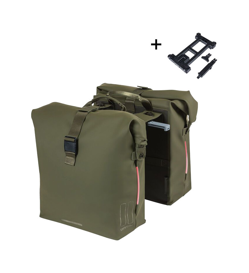 alforjas traseras impermeables para bicicleta con sistema y luz integrada soho 41l o (15x31x38 cm) mik 2.0