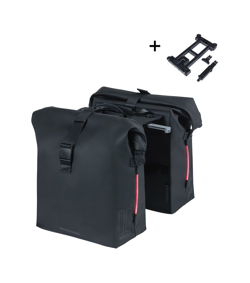 alforjas traseras impermeables para bicicleta con placa soho 41l (15x31x38 cm) mik 2.0 nordlicht