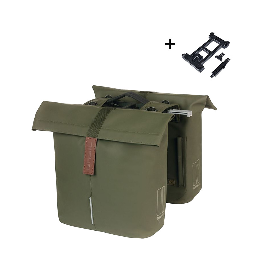 alforjas de poliuretano traseras impermeables para bicicleta ciudad con placa 28-32l (12x30x33 cm) mik 2.0
