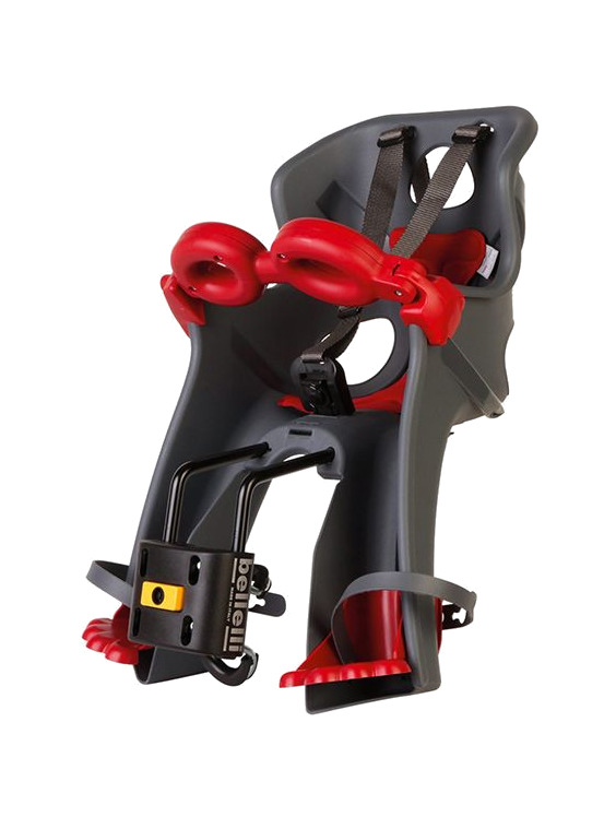 portabebé delantero con sistema de fijación freccia b-fix oscuro/rojo