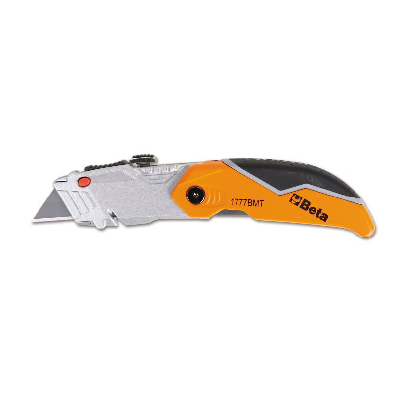 navaja de bolsillo con hoja tipo cutter ajustable trapecial corta cuerda 2 hojas
