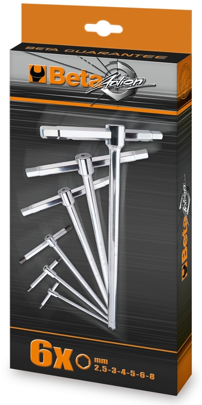 juego de 6 llaves macho hexagonales con mango