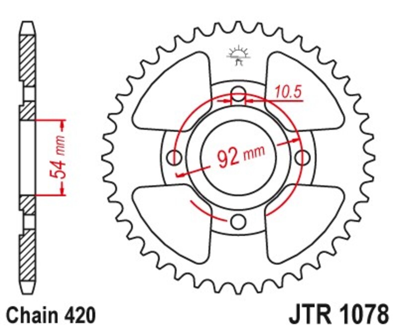 corona plato trasmision de acero 60 1078