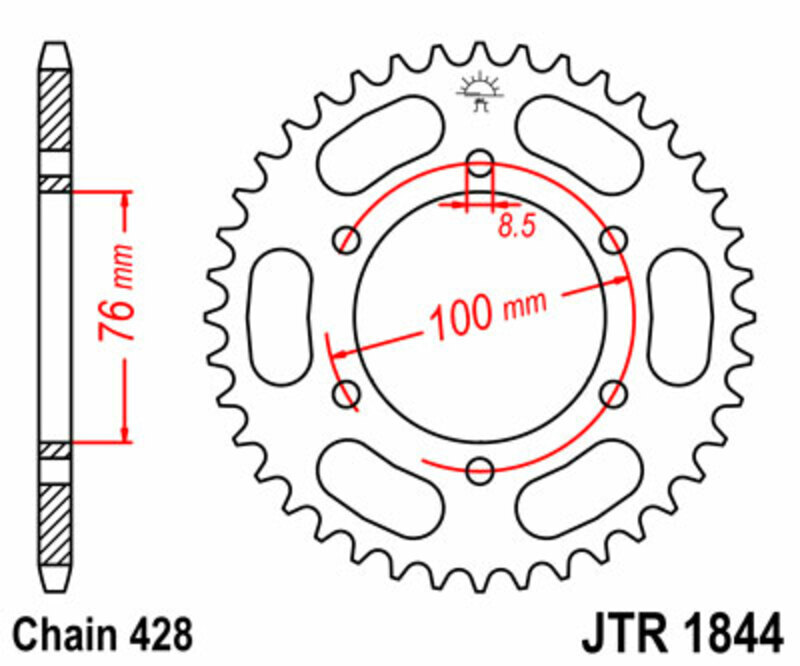 corona acero estándar paso 428 - 1844