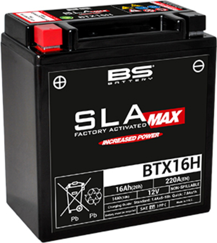 batería activada sin mantenimiento sla max btx16h ytx16h