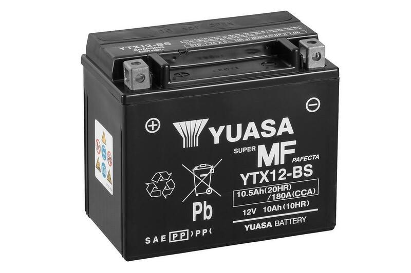 batería de moto con electrolito ytx12-bs combipack