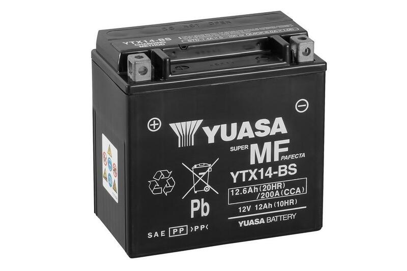 YUASA batteria moto con elettrolita YTX14-BS COMBIPACK - Afbeelding 1 van 1