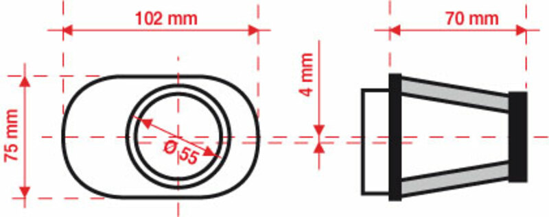 filtro de aire cónico desplazado a izquierda ø55 mm - fbpf55-70l