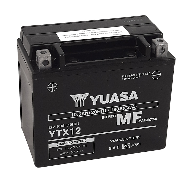 YUASA Onderhoudsvrije geactiveerde batterij YTX12 - 第 1/1 張圖片