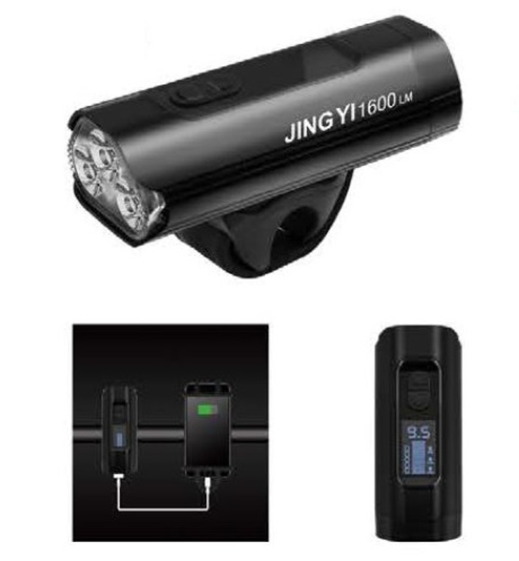 luz delantera bicicleta led con bateria integrada recargable 1600lux usb