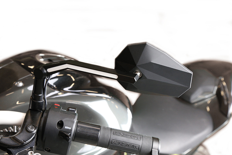 espejo retrovisor de manillar con luz de posición stealth -x3 led