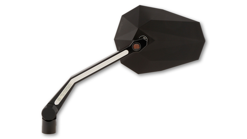 espejo retrovisor de manillar con luz de posición e intermitente led stealth -x4