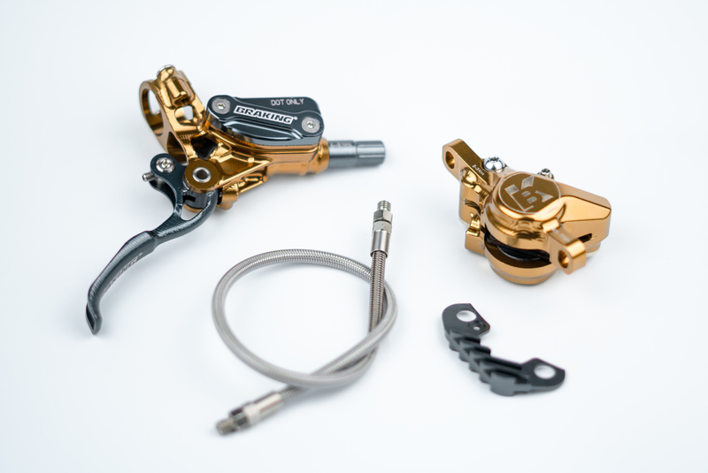 kit maneta freno + pinza freno con latiguillo kevlar y acero trenzado para bicicleta incas 2.0 ø5 mm