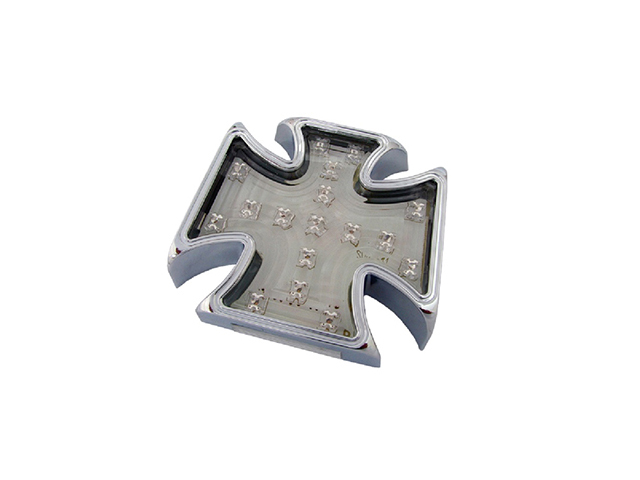 piloto trasero universal cruz de hierro a leds moto custom