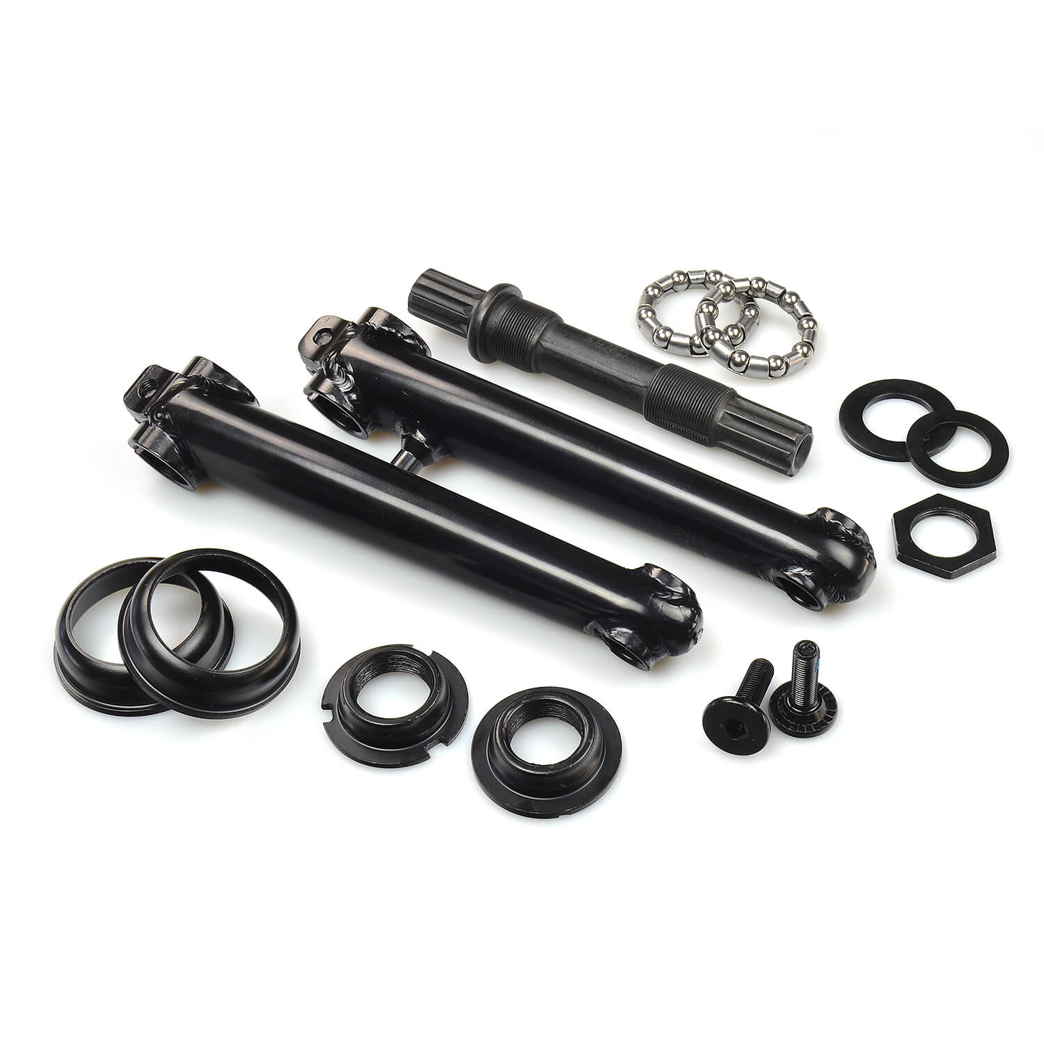 juego de bielas bmx prowheel de acero con sección ovalada y contacto de eje 8t - negro 170mm