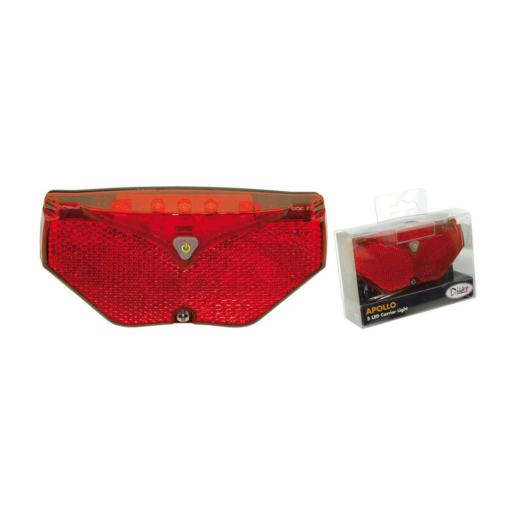 piloto con catadioptrico trasero para portabultos 5 leds bici bicicleta