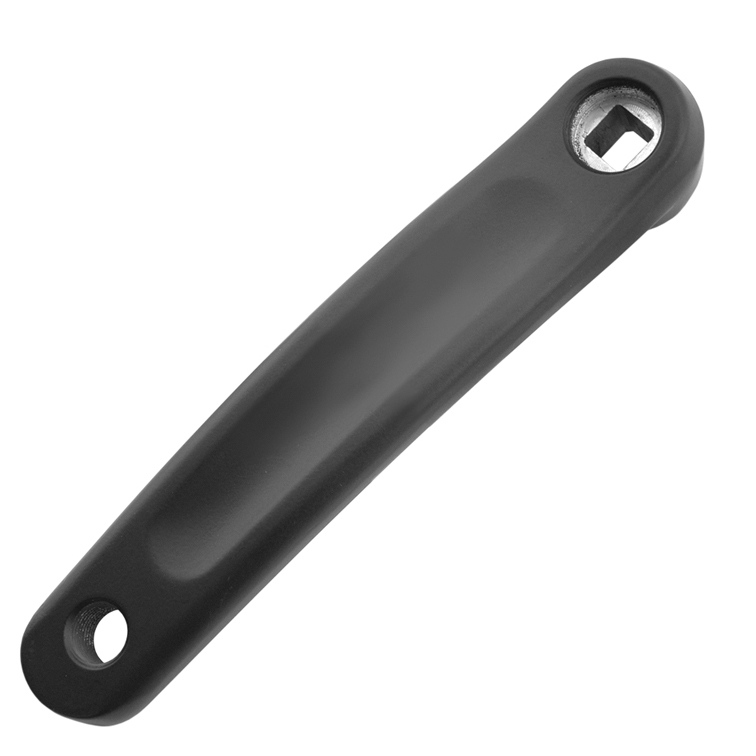 biela izquierda de aluminio forjado negro para bicicleta - 170 mm