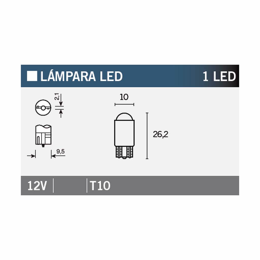 caja 10 lámparas bombilla 1led t10