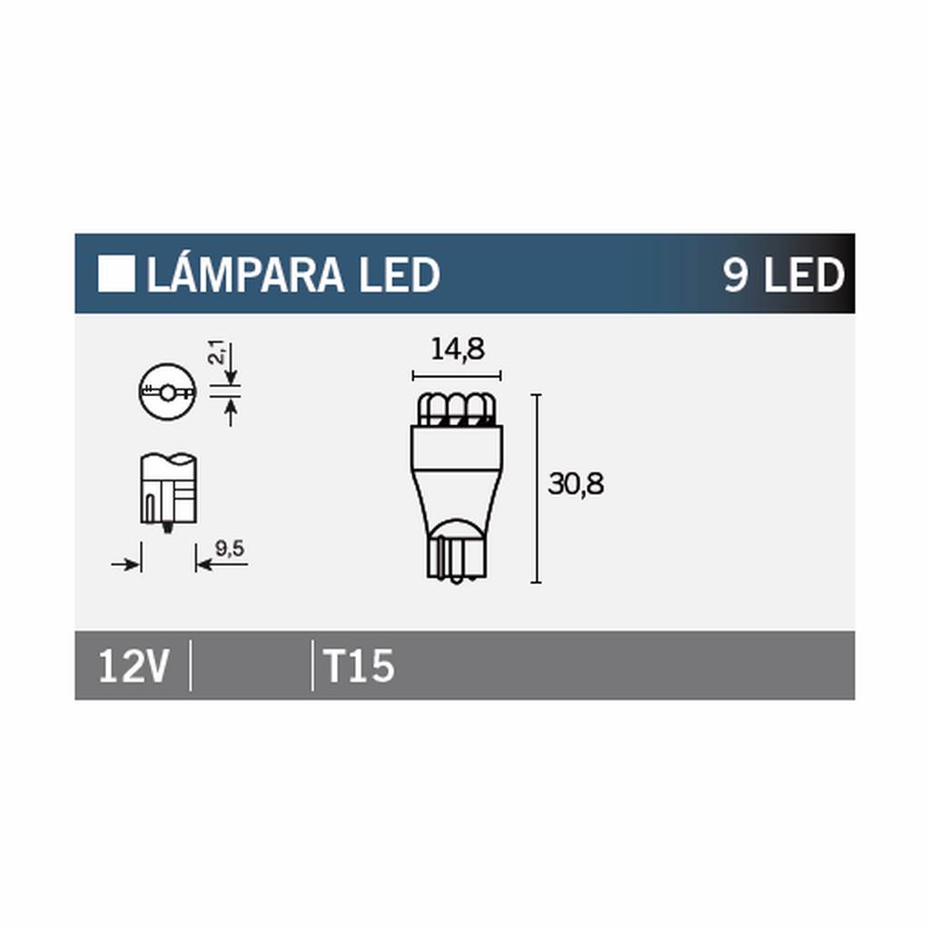 caja 10 lámparas bombilla 9led t15