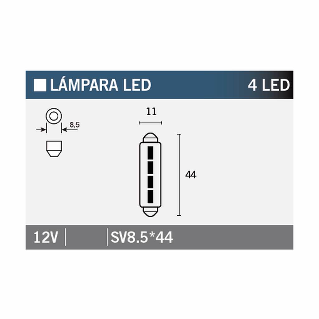 caja 10 lámparas bombilla 4led sv8 544