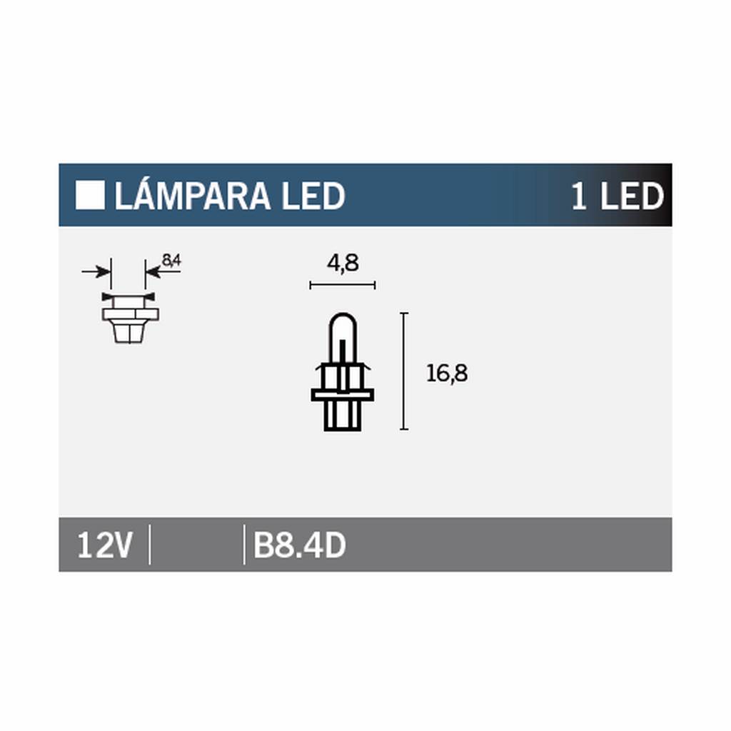 lámpara bombilla 1led b8 4d para motocicletas y vehículos no homologados
