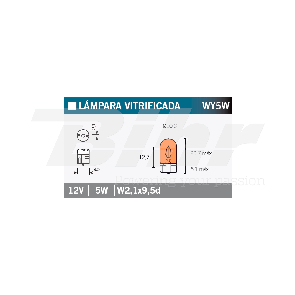 lámpara bombilla 12v5w
