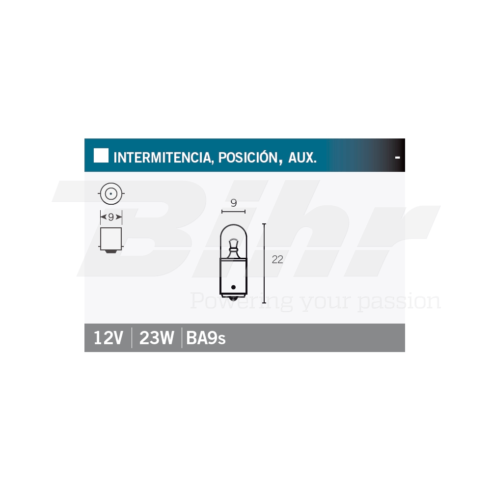 lámpara bombilla 12v23w para moto o vehículo todo terreno