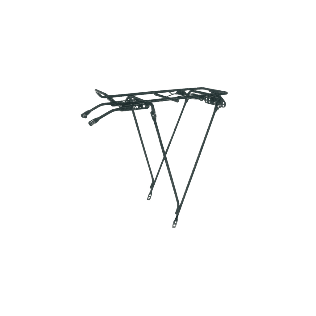 portabultos regulable en acero negro para bicicleta v bike