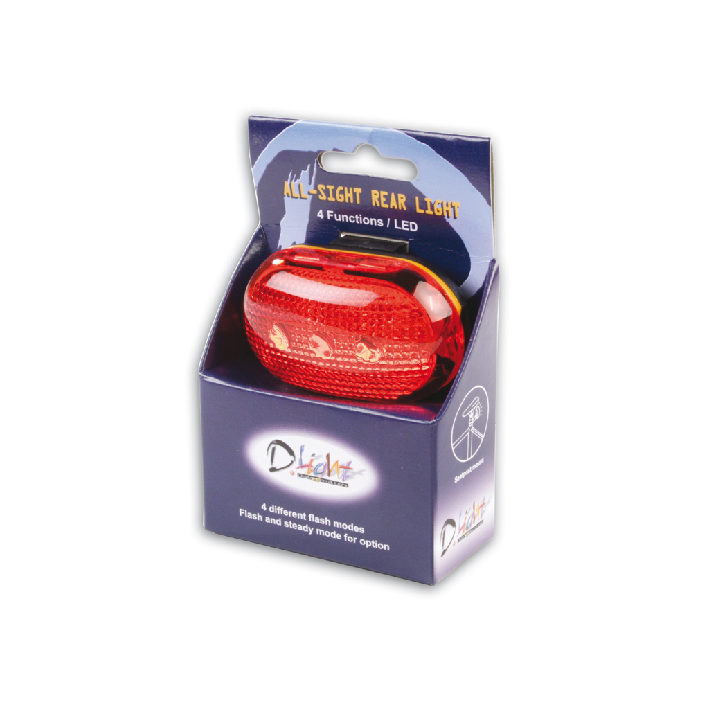 linterna piloto trasero intermitente 4 funciones 3 leds sujeccion a tija o cuadr