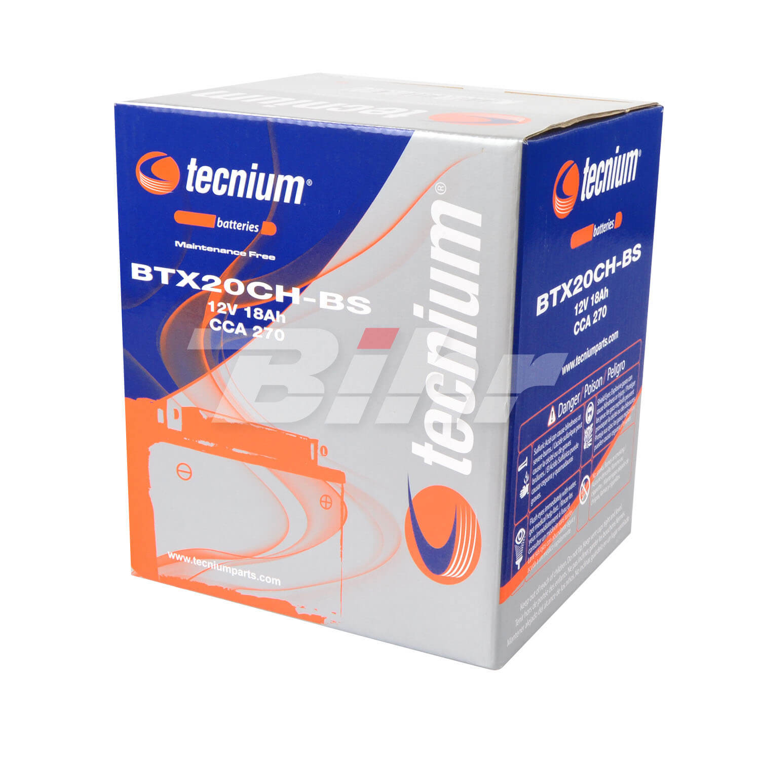 batería de moto sin mantenimiento tecnium btx20ch-bs de 12v y 18ah