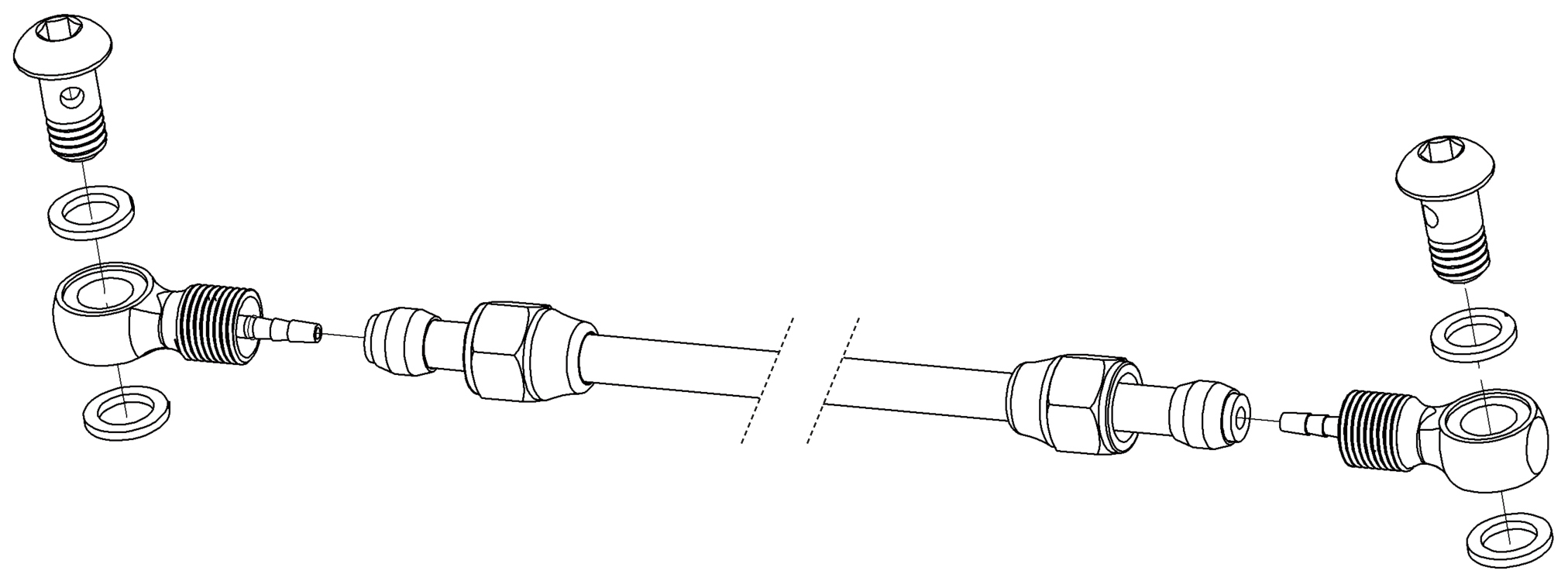 kit de reparación de latiguillo de freno de disco hidráulico shimano - incluye tornillería y adaptadores para reparación de sistemas de freno hidráulicos