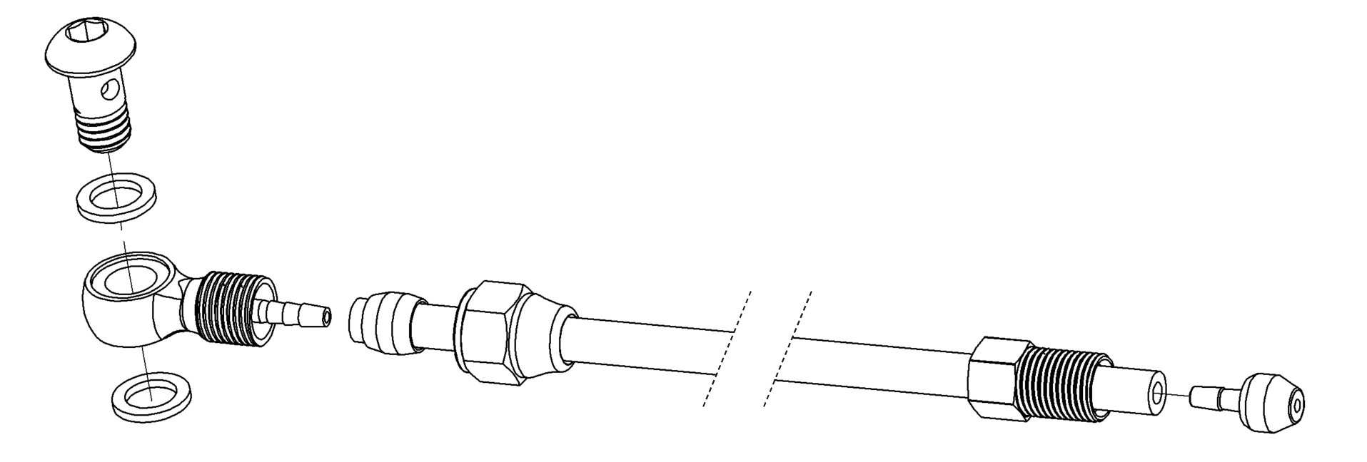 kit de reparación de latiguillo cable freno disco hidraulico hayes/alhonga - incluye tornillería y adaptadores