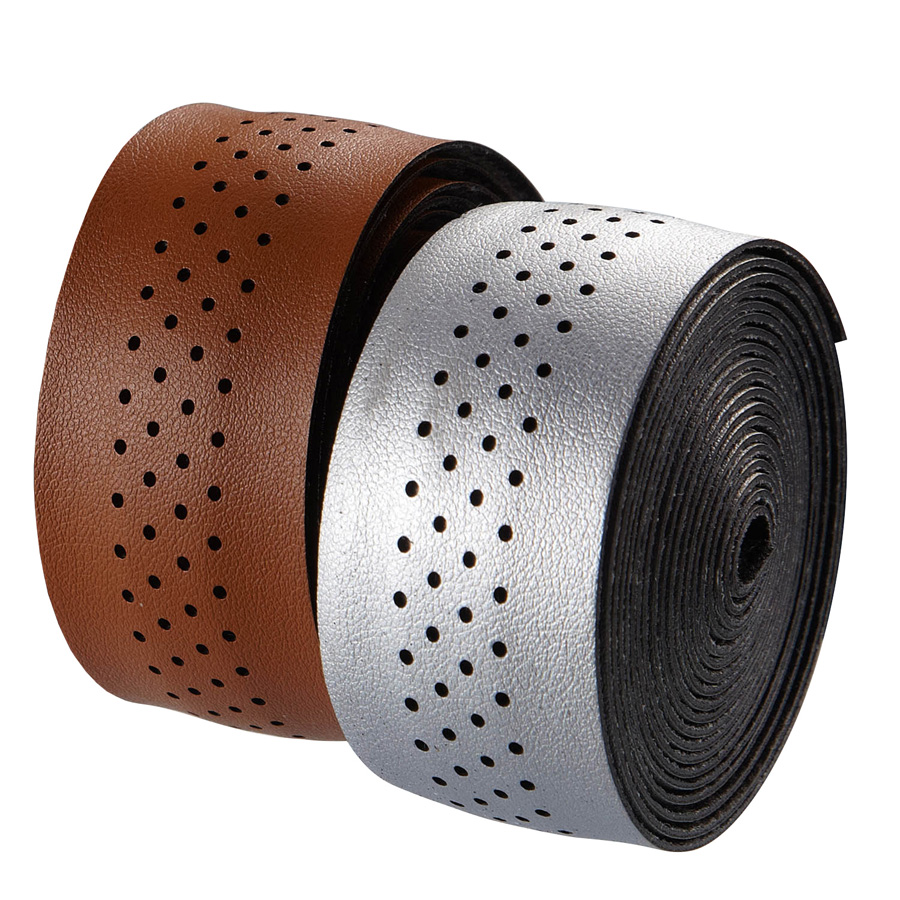 cinta de manillar para bicicleta de carretera velo vlt-041 perforada en microfibra bicolor