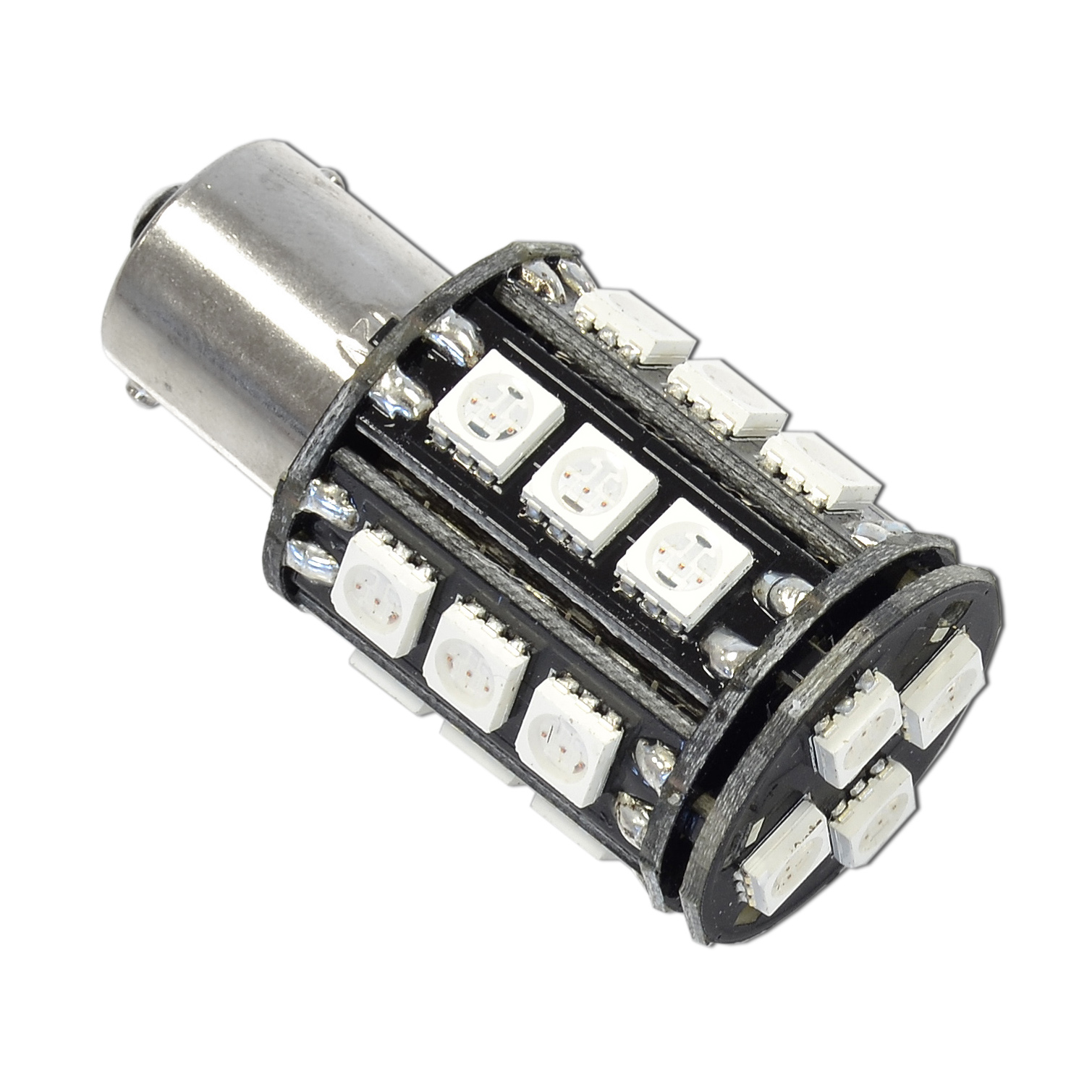 lampara bombilla ambar led bau15s 22 leds 12v