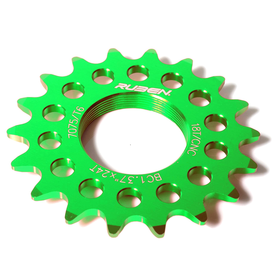 piñón fijo fixie 14 dientes color verde