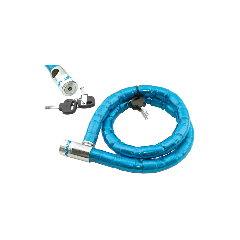 candado de rótulas de 25mm azul de 100cm para bicicleta
